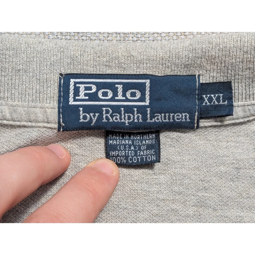 Polo Ralph Lauren Men's Polo Shirt Gray XXL Cotton Pique Short Sleeve Top Pony